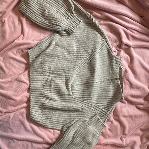 Rue21 Cream V-Neck Sweater with Ribbed Texture